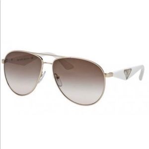 Prada White Aviator Sunglasses